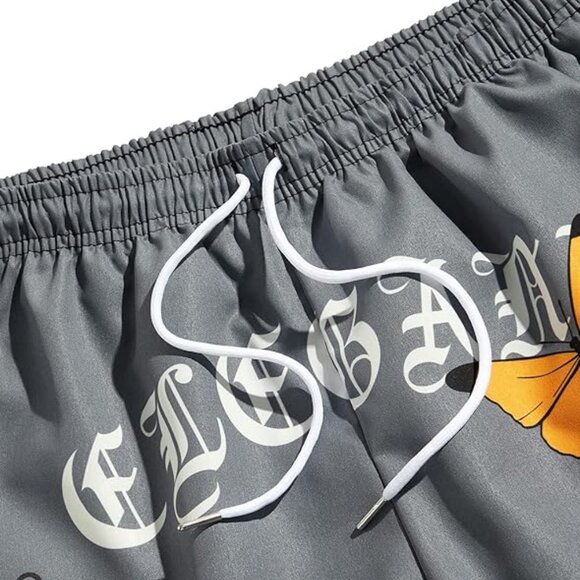 GORGLITTER Men's Graphic Print Workout Track Summer Shorts Size S - Picture 3 of 8